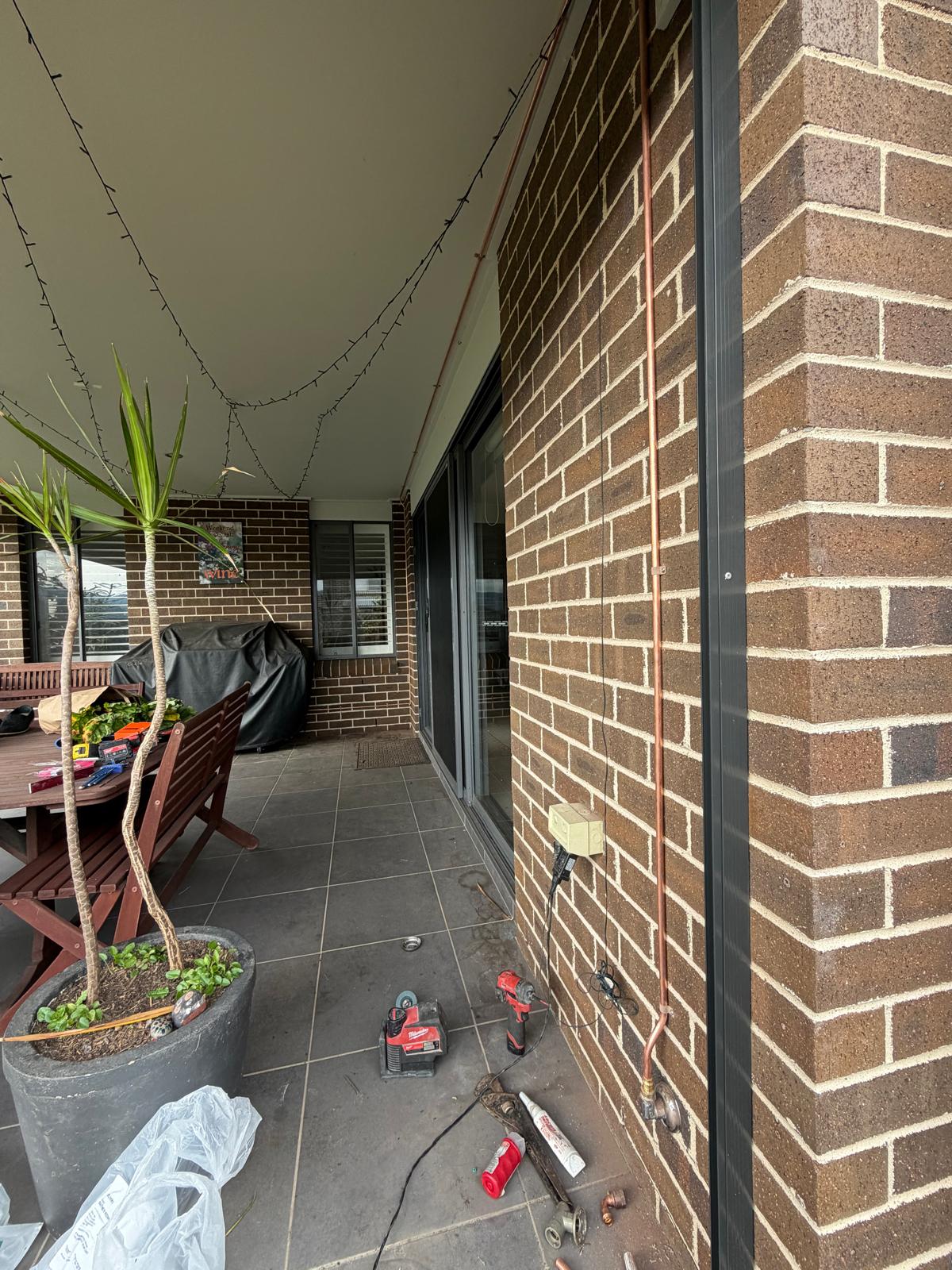 Natural gas run — copper to outdoor BBQ — Gas Fitting plumbing job in Flinders by a licensed Shellharbour plumber