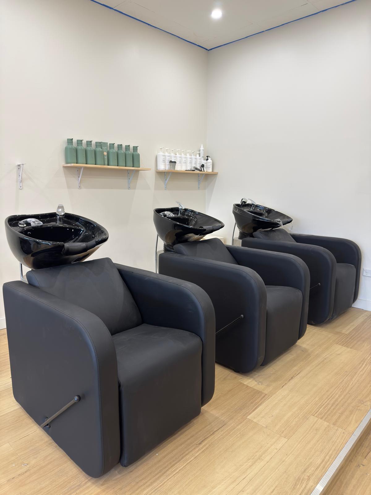 Hair salon — three-bay basin install — plumbing work completed in Shellharbour by Shellharbour Plumbing (licensed Illawarra plumber)