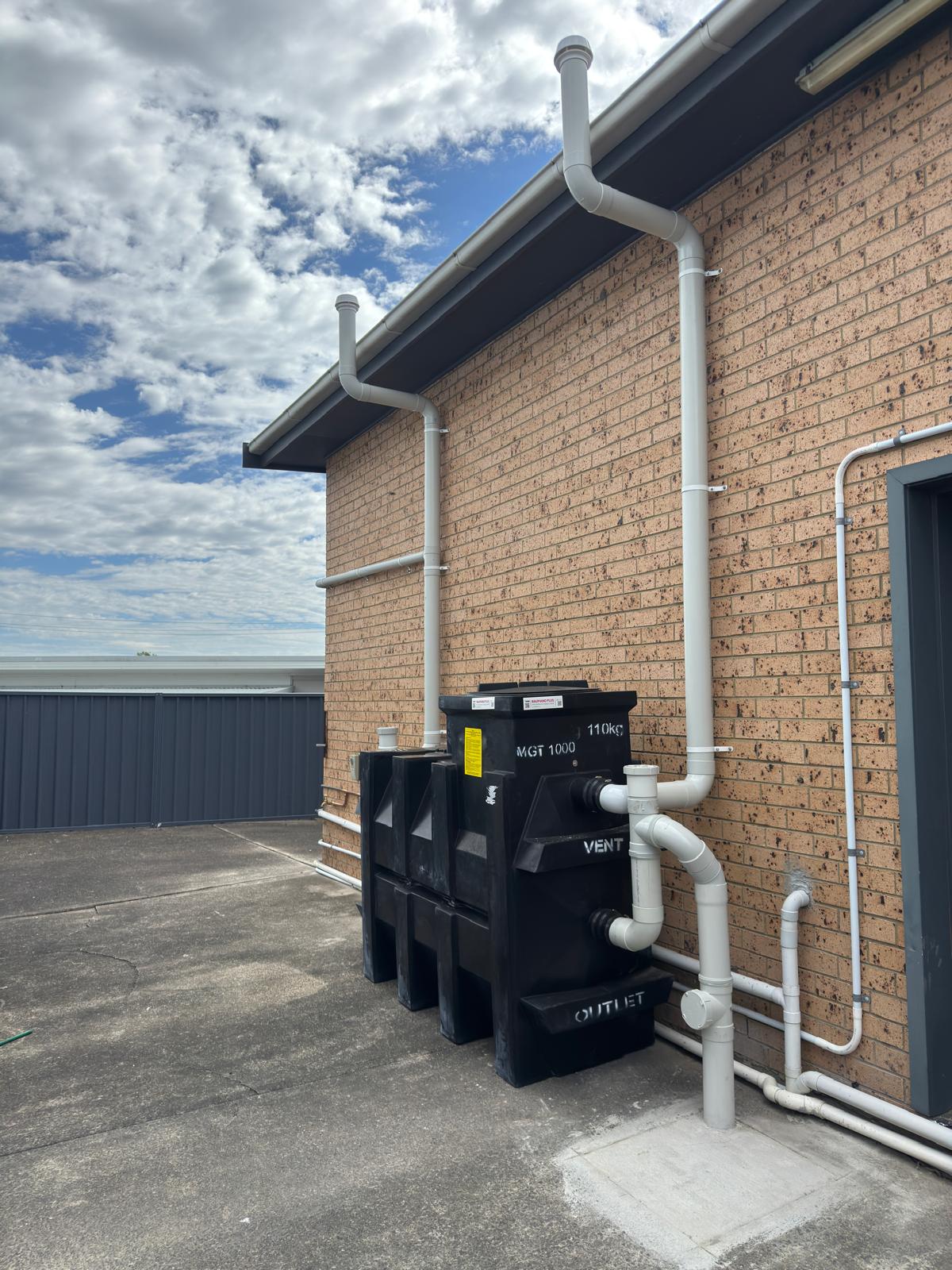 Commercial arrestor — vent stack & PVC drainage — plumbing work completed in Albion Park by Shellharbour Plumbing (licensed Illawarra plumber)