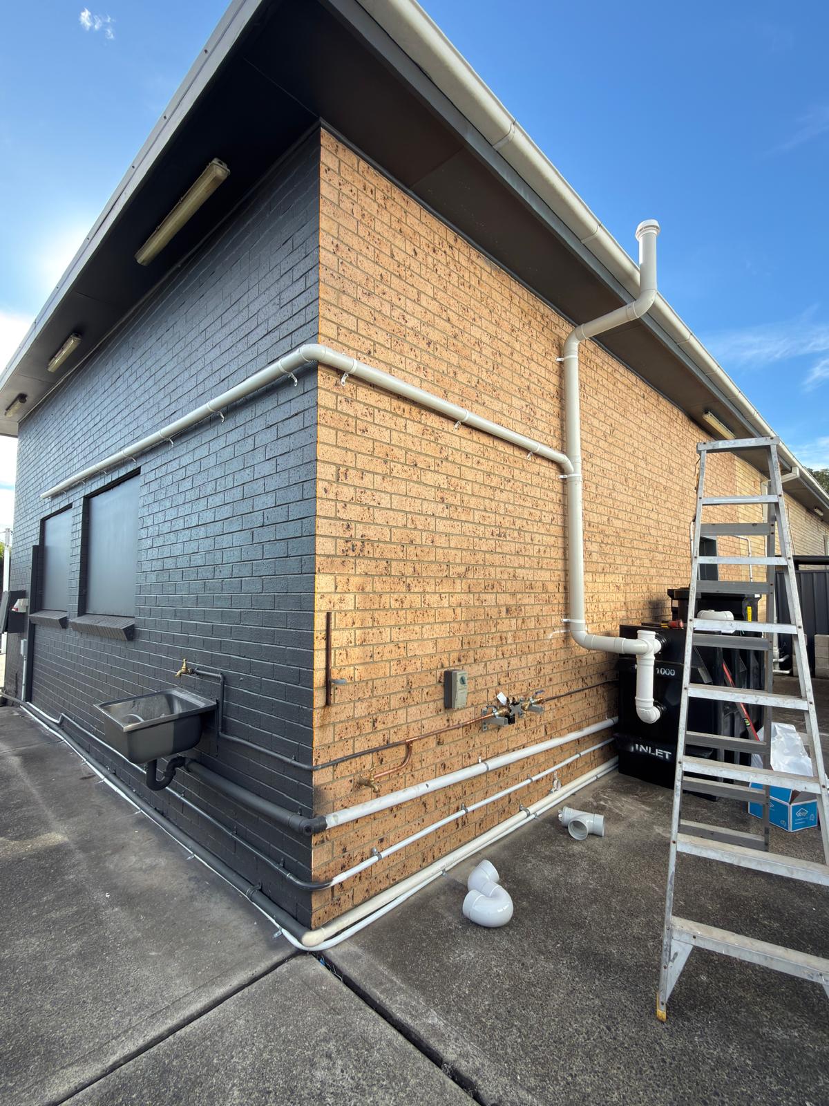 Commercial grease arrestor — install in progress — plumbing work completed in Albion Park by Shellharbour Plumbing (licensed Illawarra plumber)