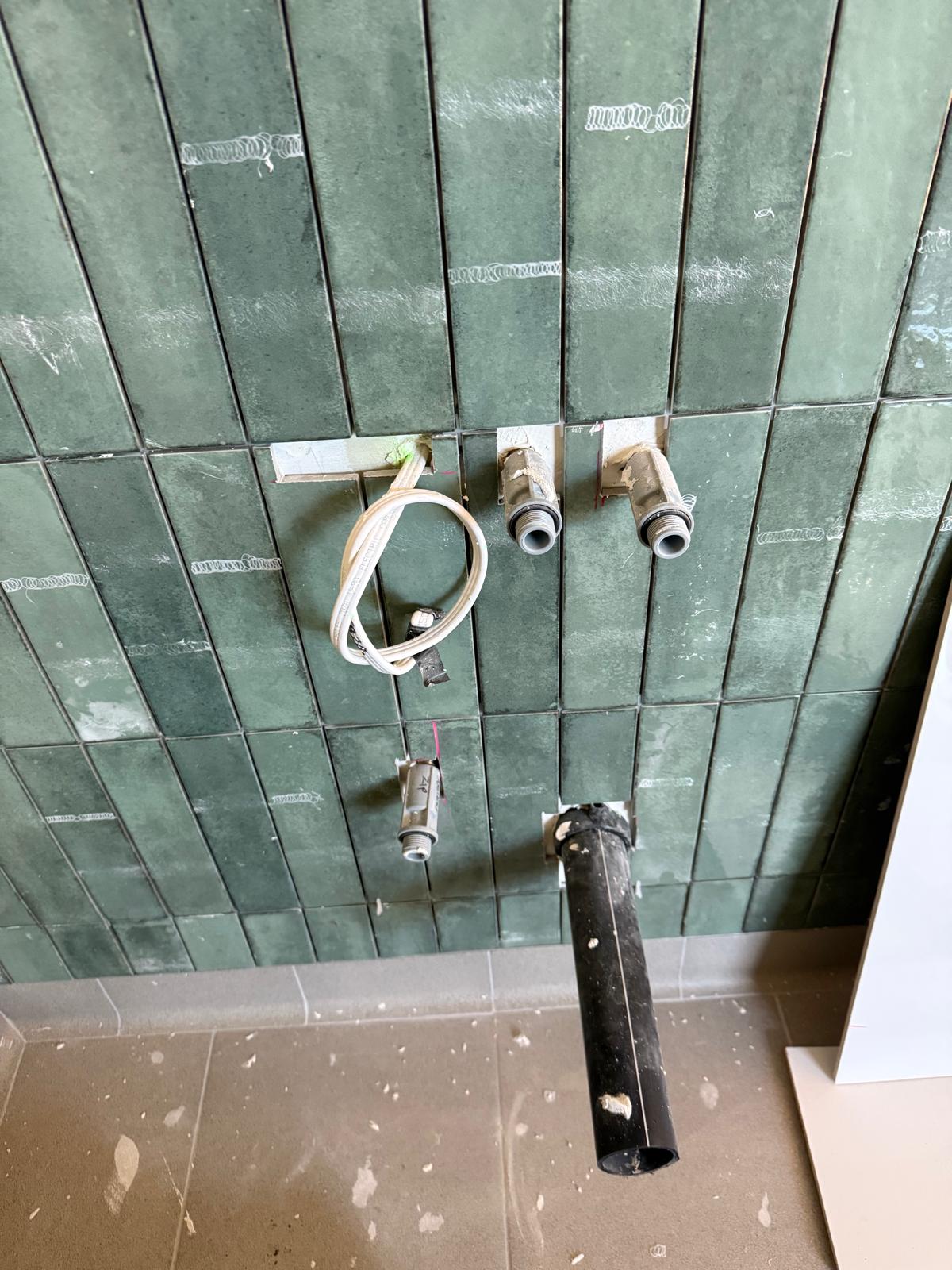 Bathroom tapware rough-in — Bathroom Renovations plumbing job in Warilla by a licensed Shellharbour plumber