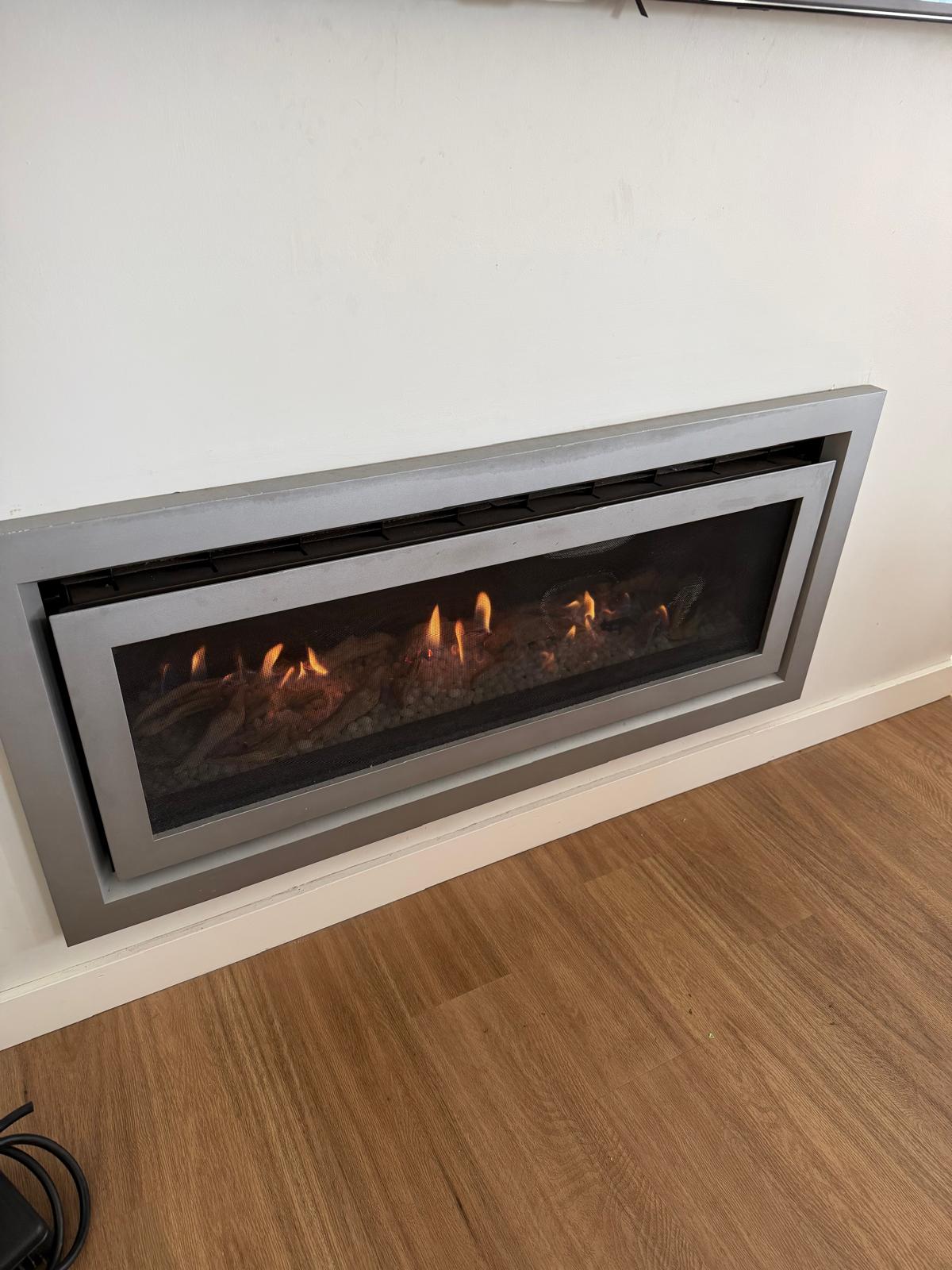 Gas log fireplace — install & commission — plumbing work completed in Gerringong by Shellharbour Plumbing (licensed Illawarra plumber)