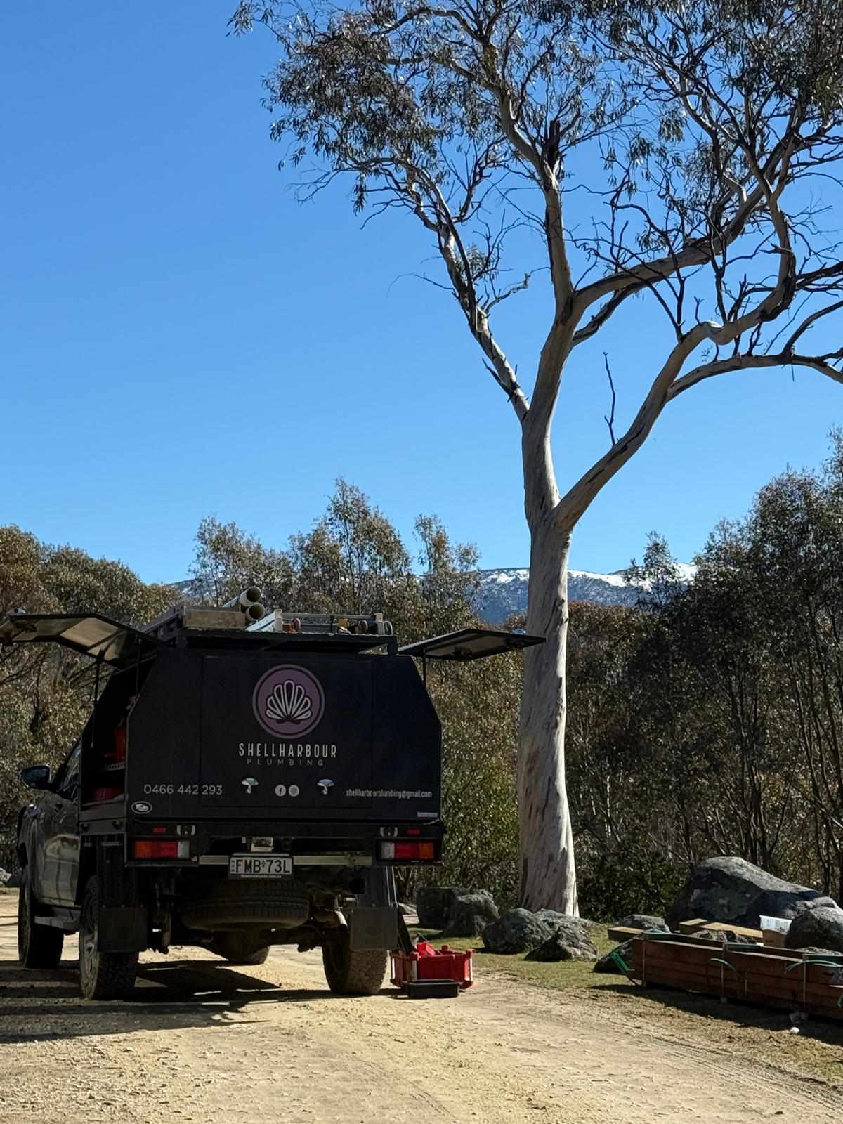 On the road — Snowy Mountains job — General Plumbing plumbing job in Jindabyne by a licensed Shellharbour plumber