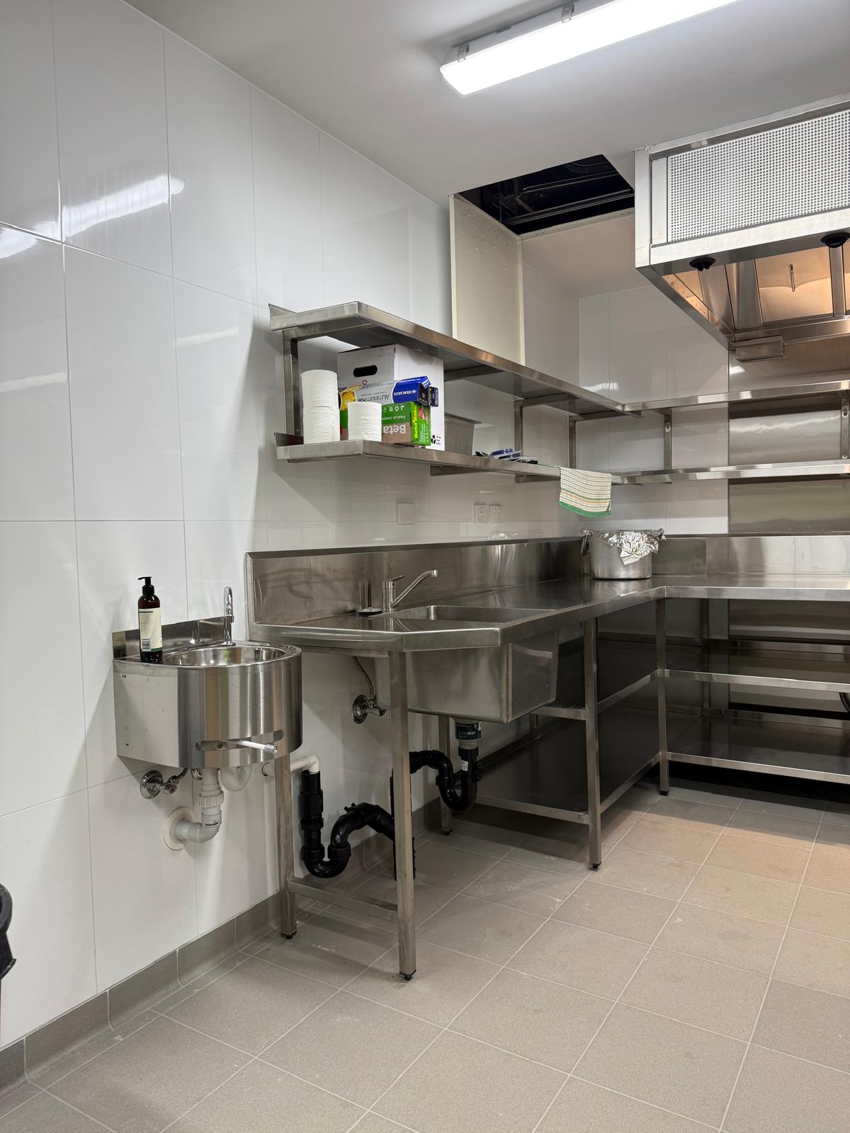 Commercial prep kitchen — sinks & waste — plumbing work completed in Dapto by Shellharbour Plumbing (licensed Illawarra plumber)