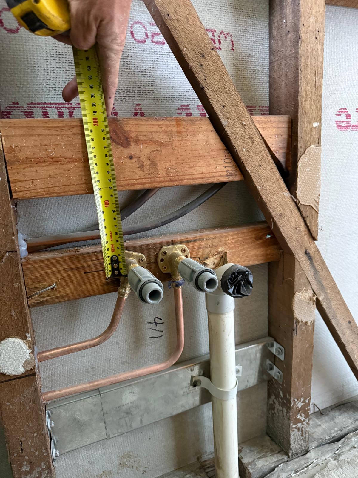 Bathroom rough-in — copper set-out — Bathroom Renovations plumbing job in Barrack Heights by a licensed Shellharbour plumber