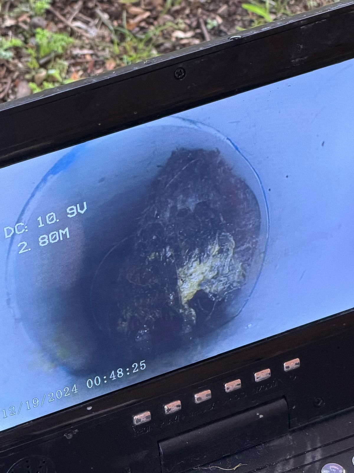 CCTV drain inspection — blockage located — Blocked Drains plumbing job in Oak Flats by a licensed Shellharbour plumber