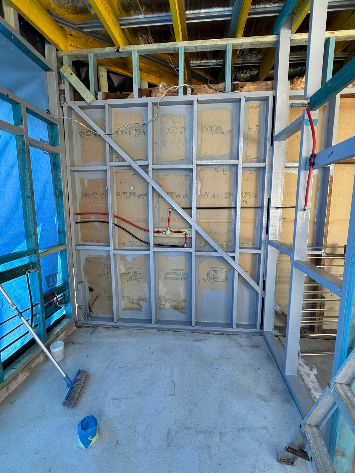 Laundry rough-in — pex manifold — plumbing work completed in Shell Cove by Shellharbour Plumbing (licensed Illawarra plumber)
